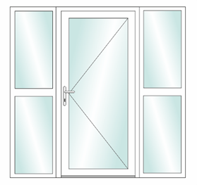 Dubbel zijlicht - deur Rechts - dubbel zijlicht
Zijlicht met deur rechts zijlicht 
Vulling naar uw keuze glas, paneel of deurpaneel