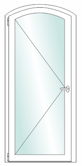 Boog of toog deur links
Vulling naar uw keuze glas, paneel of deurpaneel