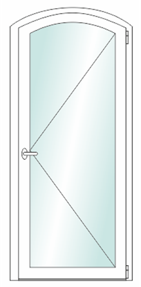 Boog of toog deur rechts
Vulling naar uw keuze glas, paneel of deurpaneel